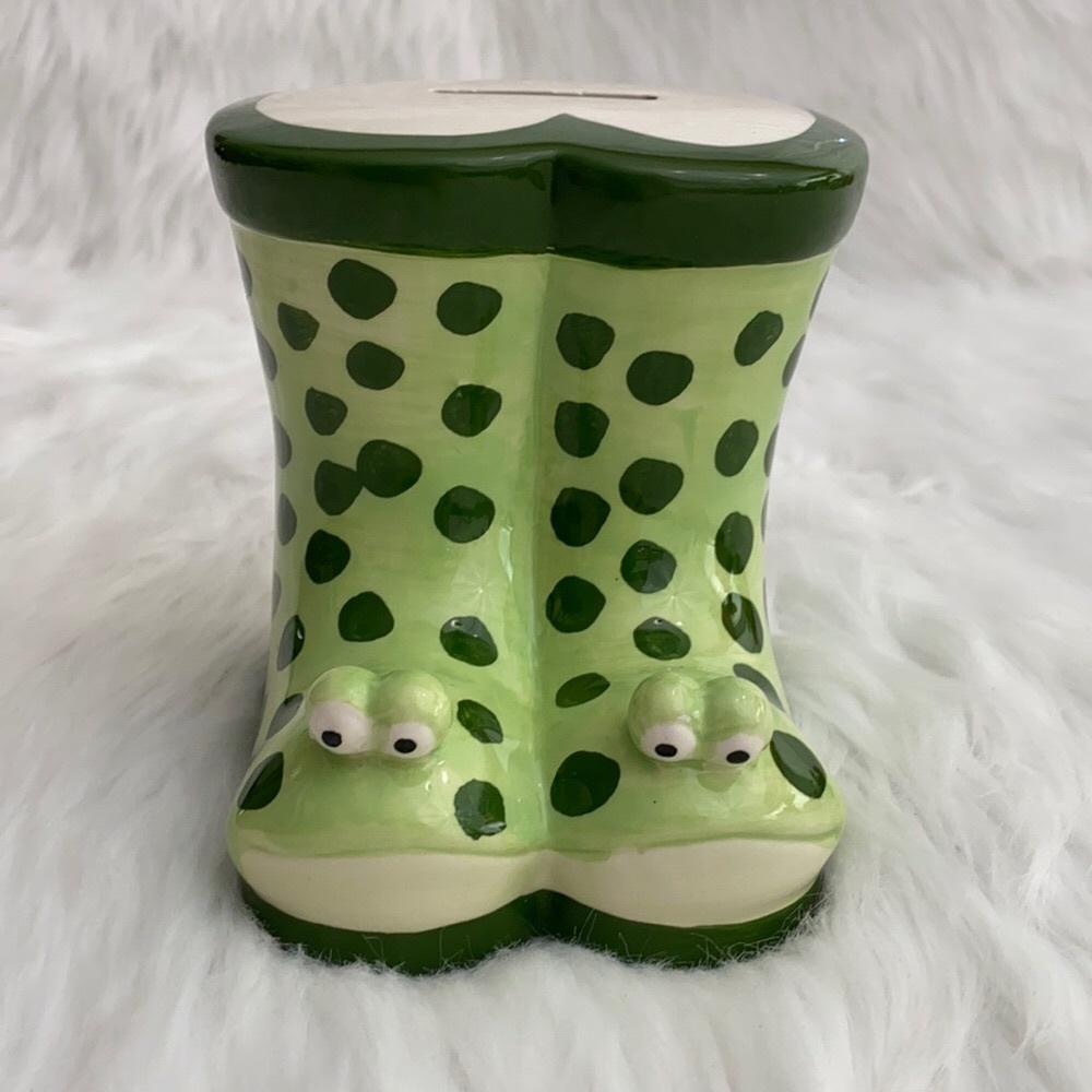Frog Rain Boots Coin Bank